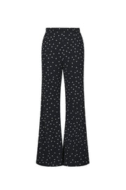 Elegant Flared Pants for Fall Winter - Polka Dots 2-Piece Set
