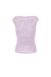 Elegant Sheer Pink Sleeveless Top for Spring/Summer