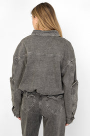 Gimme Grey & Pink Denim Jacket Set for All Fits