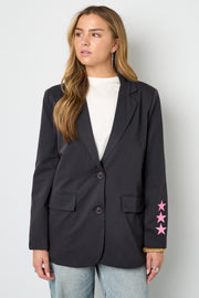 Stylish Grey & Dark Blue Ladies' Suit Set for Fall/Winter
