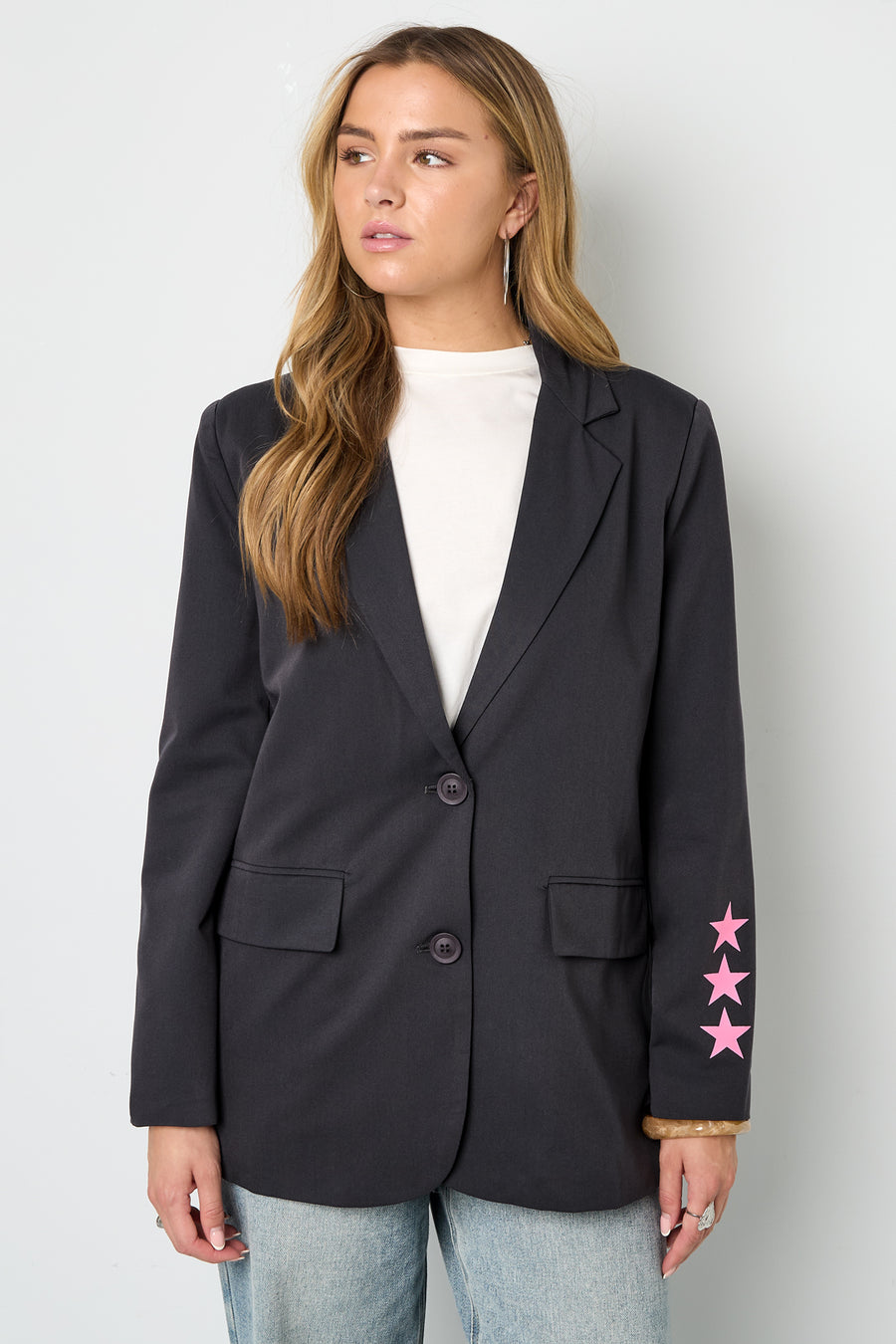 Stylish Grey & Dark Blue Ladies' Suit Set for Fall/Winter