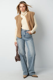 Woven Polyester Fiber Vrouwen Vest Casual Solid Color Fall/Winter