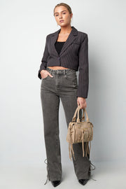 Elegant Ladies' Suit Set for Fall/Winter in Grey and Burgundy