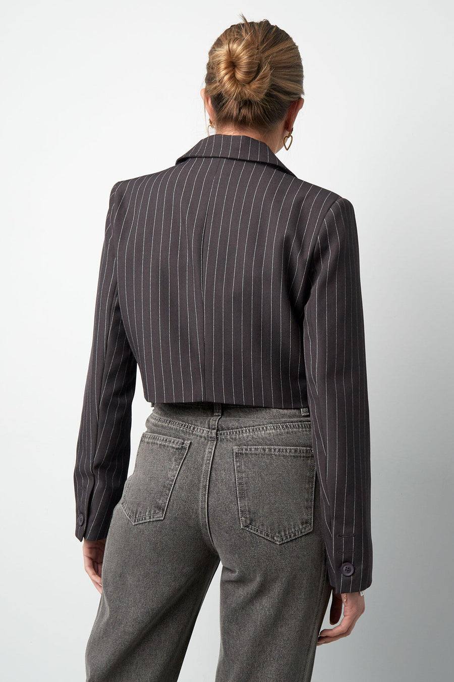 Pinstripe Affair Cropped Blazer - ByFTE