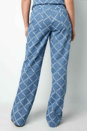 Plaid Straight Broek – Indigo