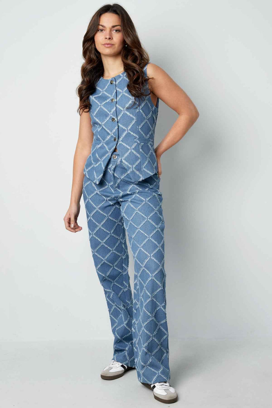 Plaid Top – Indigo
