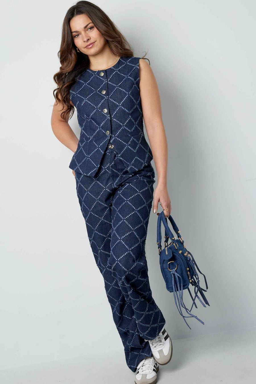 Plaid Top – Indigo