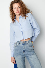 Soft Cotton Blouse in Grey, Pink, Black, and Light Blue