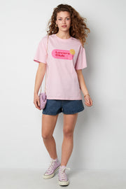 Stylish Pink Cotton T-Shirt for Spring/Summer
