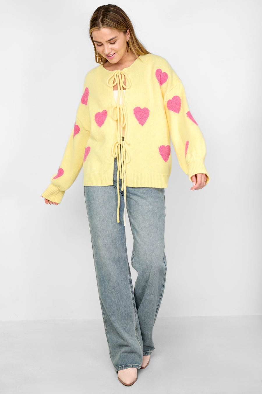 Cute Heart Knit Cardigan for Spring/Summer