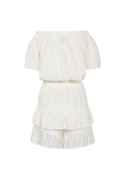 Elegant Apricot & Black Ruffle Edge Bodysuit