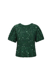 Elegant Sequined Short Sleeve Top for Fall/Winter