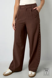 Elegant Wide Leg Pants for Women - All Fit, Mid Waist