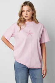 Soft Cotton Letter Print T-Shirt for Spring/Summer