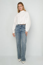 Gimme Cotton Woven Casual Long Sleeve Tops