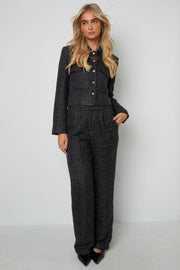 Elegant Checkered Straight Pants for Fall/Winter