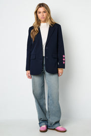 Stylish Grey & Dark Blue Ladies' Suit Set for Fall/Winter