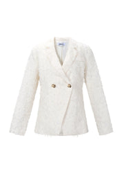 Elegant All-Fit Ladies' Suit Set in Black & Off-White
