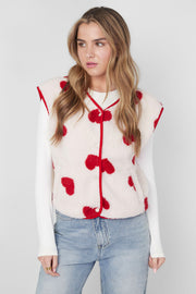 Gimme Pink & Beige Woven Heart Vest for Spring/Summer