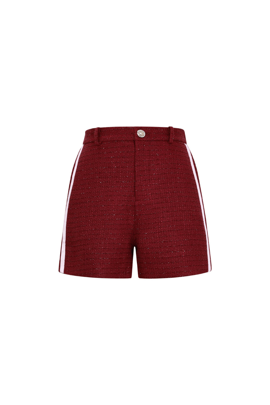 Elegant Plaid Shorts for Fall/Winter in Wine Red and Black