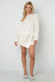 Elegant Sequined Long Sleeve Tops for Fall/Winter