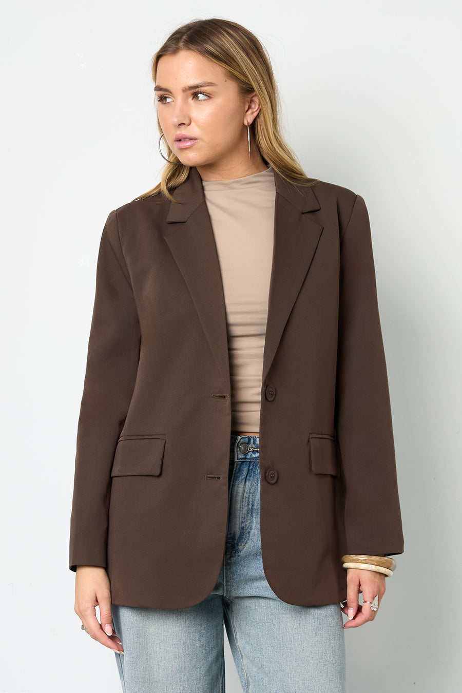 Elegant Ladies' Suit Set in Grey & Coffee Brown for Fall/Winter
