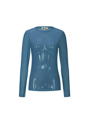 Mesh top met lange mouwen