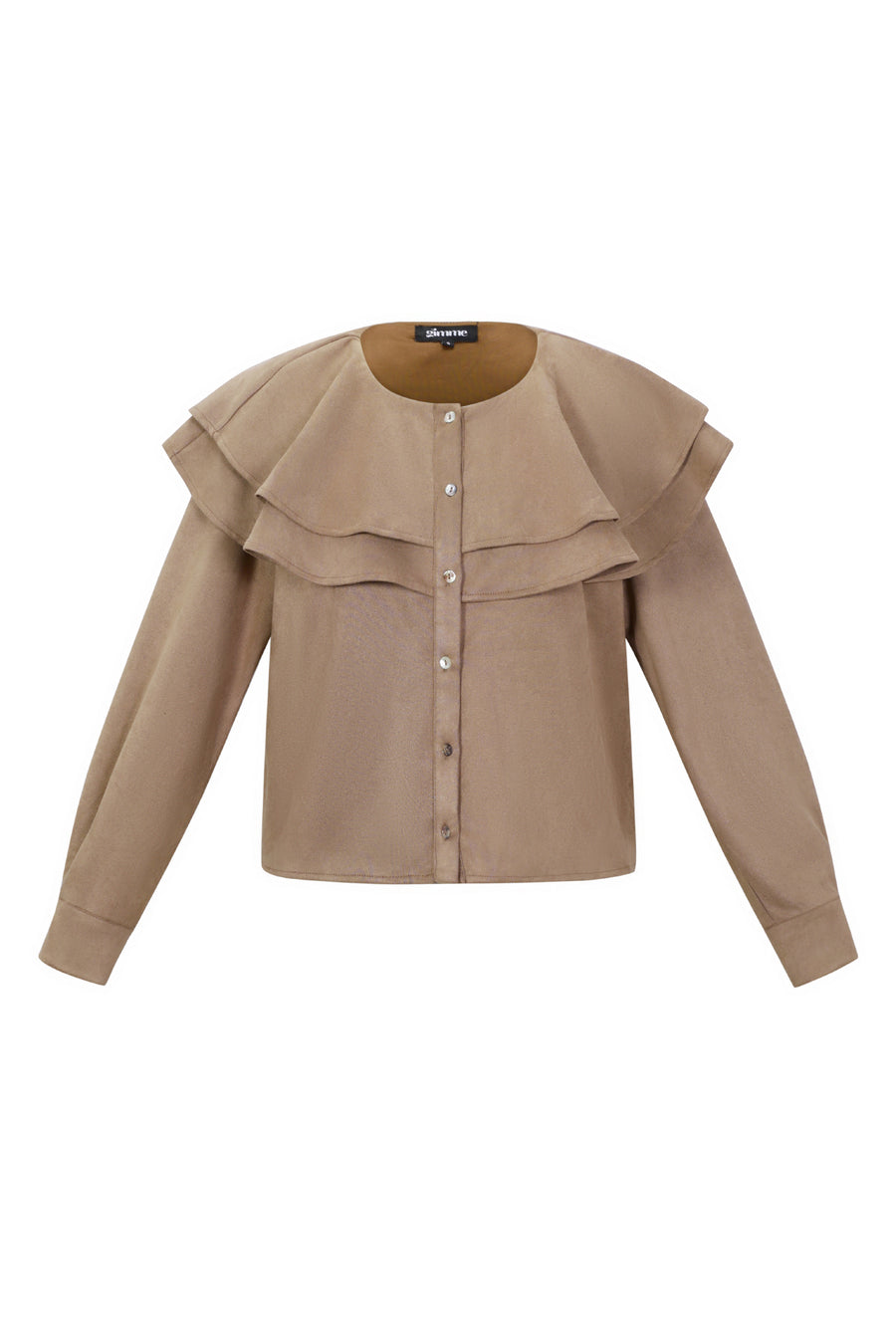 Elegant Ruffle Trim Blouse for Fall/Winter