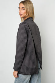 Elegant Striped Ladies' Suit Set for Fall/Winter
