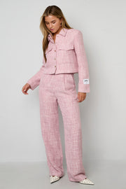 Elegant Checkered Straight Pants for Fall/Winter