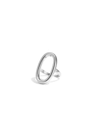Elegant Minimalist Adjustable Ellipse Ring - Silver & Gold