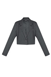 Pinstripe Affair Cropped Blazer - ByFTE