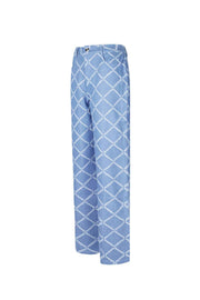 Plaid Straight Broek – Indigo