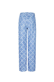 Plaid Straight Broek – Indigo