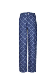 Plaid Straight Broek – Indigo