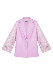 Elegant Ladies' Suit Set in Pink, Purple & Cream