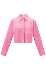 Soft Cotton Blouse in Grey, Pink, Black, and Light Blue