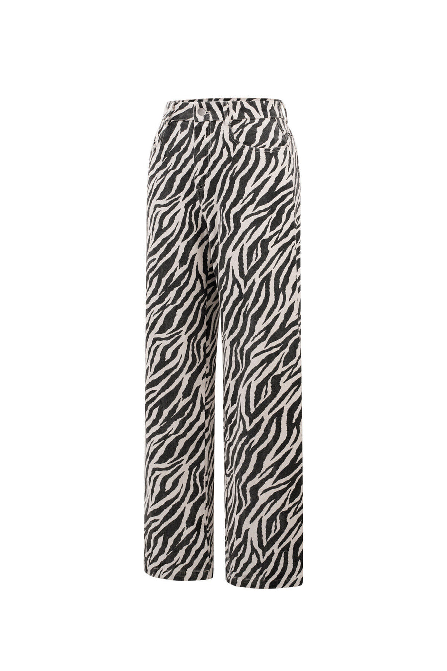 Stylish Black Zebra Stripe Denim Pants for Casual Wear