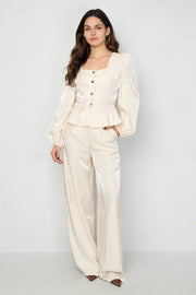 Elegant Spring/Summer 2-Piece Set in Pink & Off-White