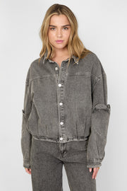 Gimme Grey & Pink Denim Jacket Set for All Fits
