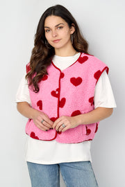 Gimme Pink & Beige Woven Heart Vest for Spring/Summer
