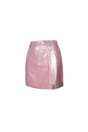 Leather Look Mini Rok – Glossy Fit