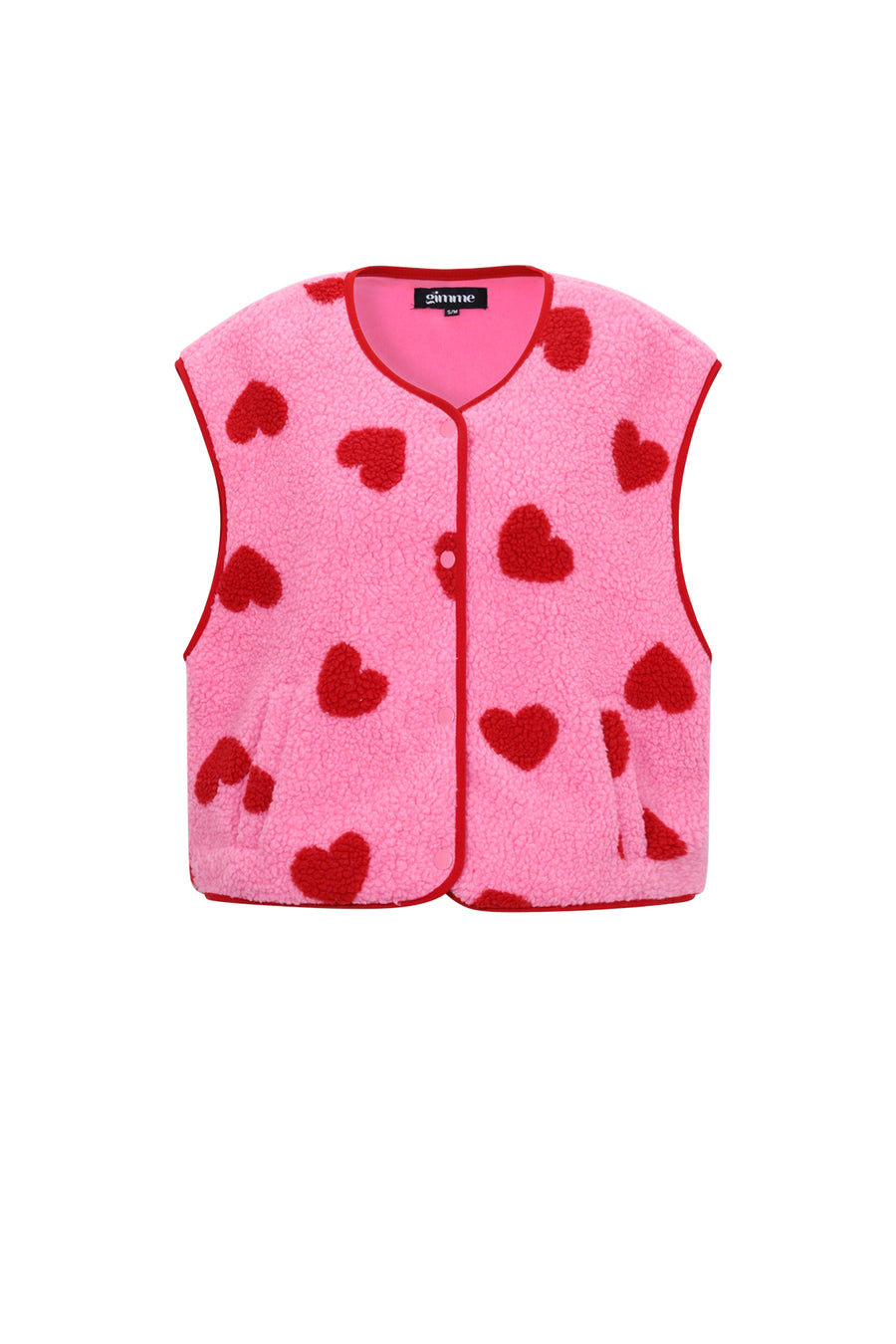 Gimme Pink & Beige Woven Heart Vest for Spring/Summer