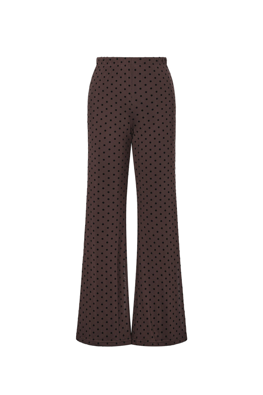 Elegant Flared Pants for Fall Winter - Polka Dots 2-Piece Set