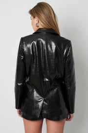 After Dark Faux Leather Blazer - ByFTE