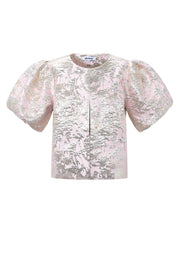Elegant Pink Floral Short Sleeve Top for Spring/Summer
