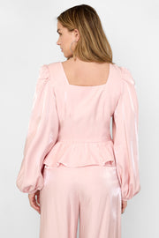Elegant Pink & Off-White 2-Piece Woven Set for Spring/Summer