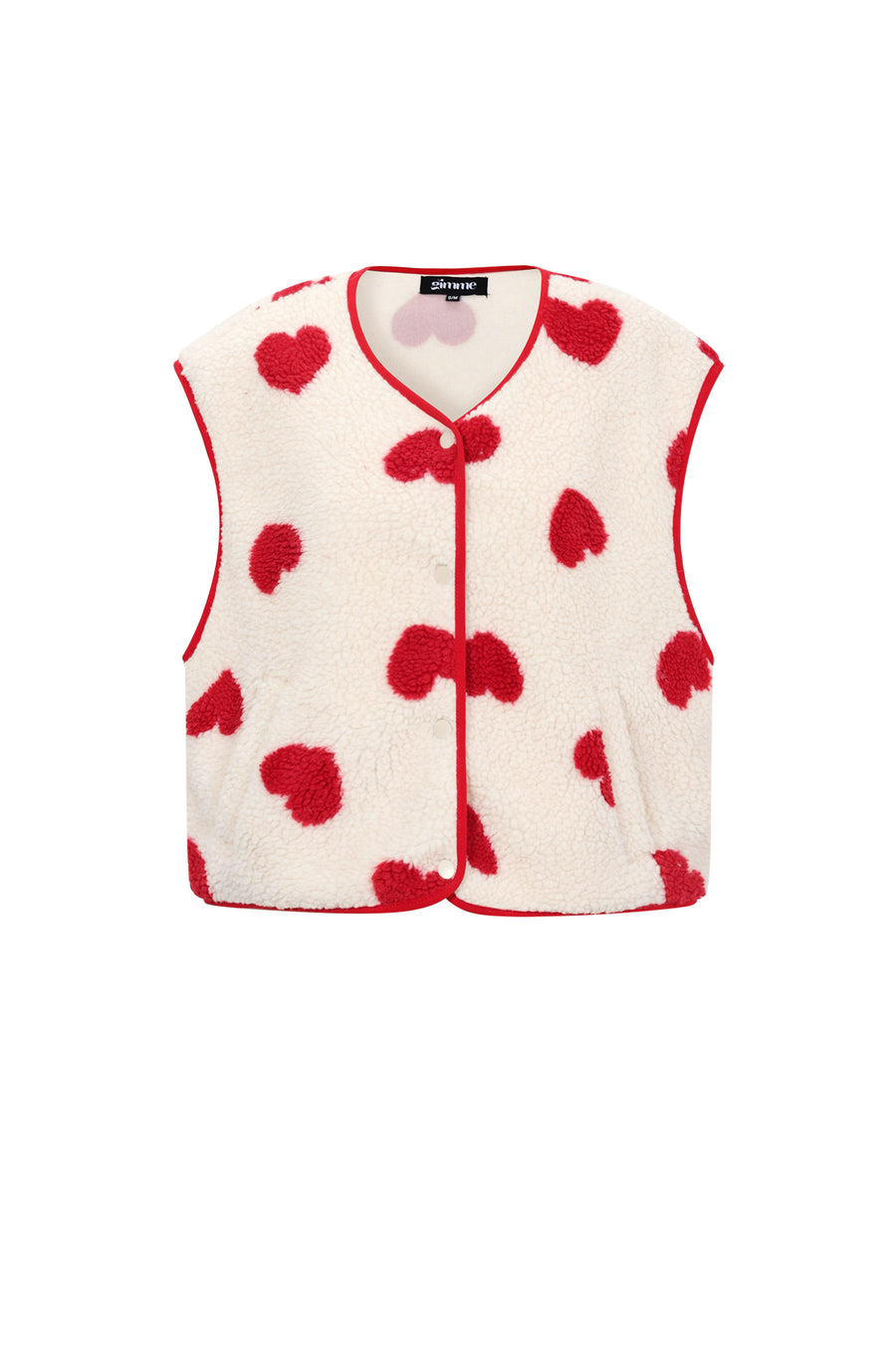Gimme Pink & Beige Woven Heart Vest for Spring/Summer