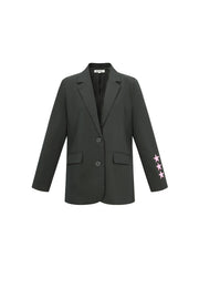 Stylish Grey & Dark Blue Ladies' Suit Set for Fall/Winter