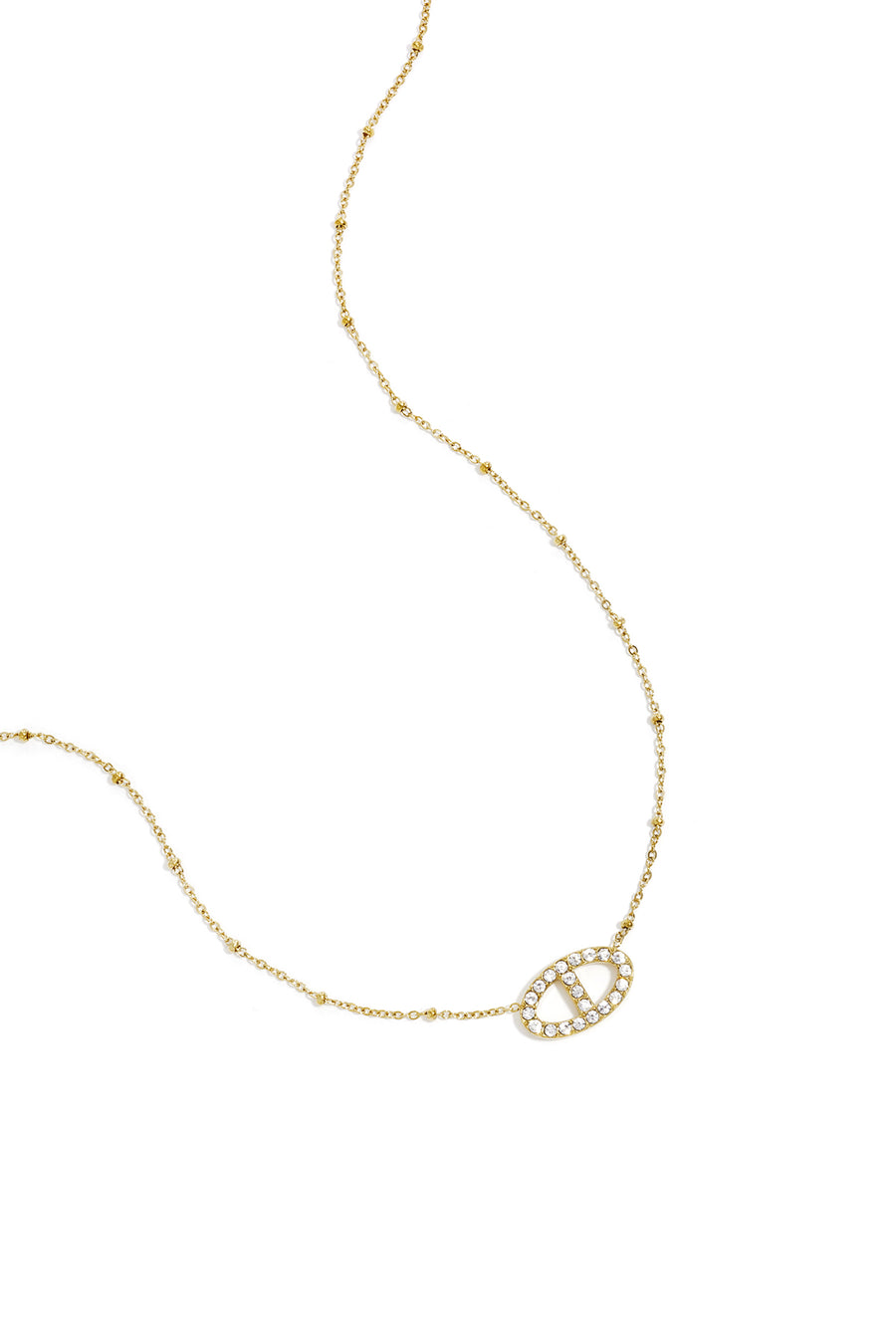 Ketting met belegde ovale hanger